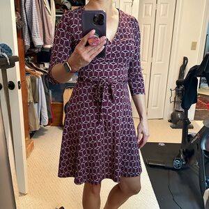 41 Hawthorn Purple Geometric Midi Dress